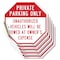 Signmission Private Parking Only Unauthorized V, 4 inch X 4 inch, Vinyl Decal, 5PK OC-D-5PACK-4-173 - alternate 1
