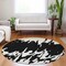 Homeroots 8' Black And Ivory Round Abstract Washable Indoor Outdoor Area Rug 613616 - alternate 3