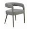 Homeroots Set of Two Dark Gray Upholstered Linen Open Back Dining Side Chairs 558311 - alternate 5
