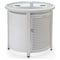 Leisuremod Walbrooke White Patio Round Tank Holder with Slats Design, White WHS24W - alternate 1
