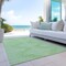 Homeroots 8' X 10' Mint Green And Ivory Geometric Washable Indoor Outdoor Area Rug 598595 - alternate 5