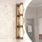 Vaxcel Fairmont 3-Light Vanity Light, Muted Brass, Art Deco, Clear Ribbed Glass, 25.5-In. Wide W0588 - alternate 6