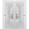Sartodoors Sliding Closet 12 Lites Bypass Doors, Felicia 3312, Sturdy Rails Moldings Trims Hardware Set, Woo FELICIA3312DBD-WS-6096 - alternate 1