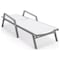 Leisuremod Marlin Patio Chaise Lounge Chair with Armrests in Grey Aluminum Frame, White MLAGR-77W - alternate 8