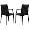 Leisuremod Weave Mace Indoor/Outdoor Arm Chair, Black, 2PK MCA19BL2 - alternate 1