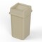 Regal Altair 19 Gallon Square Beige Plastic Trash Can with Drop Shot Swing Lid, Space-Saving Design ZR-TC-100-BG-19+LD-100-KIT - alternate 1