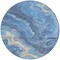 Homeroots 8' Blue Gold And Ivory Round Abstract Washable Indoor Outdoor Area Rug 618198 - alternate 3