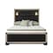 Homeroots Black And Gold Faux Crystal Bling Wood And Upholstery Lighted Full Bed Frame 564758 - alternate 6