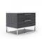 Homeroots 22" Gray Two Drawers Solid Wood Nightstand 473041 - alternate 4