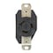 Leviton Flanged Locking Receptacle, L9-20R, 20 A, 600V AC, Single Phase, 2 Pole, Flush Mount, Black 2350 - alternate 1