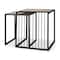 Homeroots Set of Two Natural and Black Solid Wood and Metal Square Sled Nested Tables 604466 - alternate 3