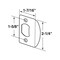 Defender Security Door Strike, 2-1/4 in L, 1-7/16 in W, Steel, Brass E 2349 - alternate 2