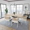 Leisuremod Ervilla Dining Arm Chair with Leather Seat and White Steel Base in White, 4PK ECW-20W-L4 - alternate 5