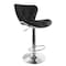 Elama 2 Piece Diamond Tufted Faux Leather Adjustable Bar Stool in Black with Chrome Trim and Base ELM-712-BLK - alternate 6