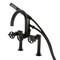 Kingston Brass 7" Center Deck-Mount Clawfoot Tub Faucet with Hand Shower, Matte Black AE8100CG - alternate 1