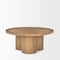 Homeroots 39" Natural Solid Wood Round Pedestal Coffee Table 597052 - alternate 3