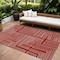 Homeroots 10' X 14' Red And Ivory Geometric Washable Indoor Outdoor Area Rug 600863 - alternate 1