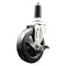 Service Caster 5 Inch 316SS Hard Rubber Swivel 1-3/8 Inch Expanding Stem Caster with Brake SCC SCC-SS316EX20S514-HRS-TLB-138 - alternate 1