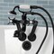 Kingston Brass Tub Wall Mount Clawfoot Tub Faucet with Hand Shower, Matte Black KS249MB - alternate 3