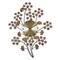 Homeroots 22" Copper Metal And Faux Crystal Silent Analog Gingko Floral Wall Clock 626545 - alternate 4