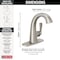 Delta Stryke Single Handle Bathroom Faucet, 6.44 in, Lumicoat Stainless 577-SS-PR-MPU-DST - alternate 5