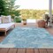Homeroots 9' X 12' Sky Blue And Denim Blue Abstract Washable Indoor Outdoor Area Rug 609580 - alternate 5