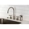 Kingston Brass Double-Handle Widespread Kitchen Faucet with Knurled Handle and Brass Sprayer, Brushed Nickel KS8728KNLBS - alternate 3