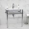 Kingston Brass 31" Ceramic Console Sink with Brass Legs, 1-Hole, White/Polished Chrome KVBH312271 - alternate 2