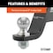 Curt Ball Mount, 8-1/4 in L, 4 in Drop, 2 in Dia Hitch Ball, Powder-Coated 45856 - alternate 3