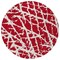 Homeroots 8' Round Red and White Round Abstract Washable Non Skid Indoor Outdoor Area Rug 559321 - alternate 5