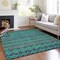 Homeroots 3' X 5' Teal Blue And Navy Blue Quatrefoil Washable Indoor Outdoor Area Rug 583252 - alternate 5