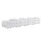 Homeroots 175" White Italian Leather Reclining Metal USB Sofa 720416 - alternate 5