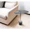 Homeroots 22" Smoky Black and Silver Aluminum Glass and Marble Pedestal End Table 627516 - alternate 1