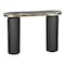 Homeroots 43" Black and Gold Genuine Marble and Steel Double Pedestal Console Table 668882 - alternate 5