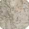 Homeroots 8' Terra Cotta Beige And Dark Gray Round Abstract Washable Indoor Outdoor Area Rug 605526 - alternate 3