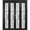 Sartodoors Sliding Closet Double Bi-fold Doors Planum 2122 Black Solid Core Modern Interior PLANUM2122DBF-BLK-96 x 96 (4* 24x96) - alternate 1