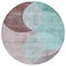 Homeroots 8' Teal Blue Brown And Beige Round Geometric Washable Indoor Outdoor Area Rug 604955 - alternate 3