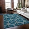 Homeroots 5' X 8' Teal Blue And Beige Geometric Washable Indoor Outdoor Area Rug 613525 - alternate 6