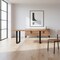Homeroots 72" Natural and Black Wood and Iron Frame Base Dining Table 640723 - alternate 4