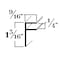 Brunner Aluminum "F" Channel 9/16" x 1-3/16" with 1/4" Reveal, 6063-T5 12 Feet Satin Anodized F250 S12 - alternate 2