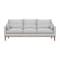 Homeroots 87" Gray Leather Sofa And Toss Pillows With Brown Legs 546408 - alternate 1