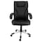 Elama High Back Adjustable Faux Leather Office Chair in Black with Silver Base ELM-F-014 - alternate 4