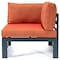 Leisuremod Chelsea 4-Piece Sectional Loveseat Set Black Aluminum with Orange Cushions CSCBL-4OR - alternate 4