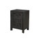 Homeroots 30" Black Solid Wood Distressed Carved Floral One Drawer Nightstand 569582 - alternate 7