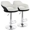 Elama 2 Piece Adjustable Faux Leather Bar Stool in White with Black Trim and Chrome Base ELM-705-WHT-BLK - alternate 1