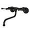 Kingston Brass Double-Handle Wall Mount Bathroom Faucet, Matte Black KS315MB - alternate 1