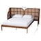 Baxton Studio Cascadia Mid-Century Modern Walnut Brown Wood Queen Size Wingback Platform Bed 252-13900-ZORO - alternate 3