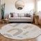 Homeroots 8' Silver And Gold Round Geometric Washable Indoor Outdoor Area Rug 618120 - alternate 5