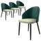 Leisuremod Paradiso Collection Modern Dining Seat in Green, with Light Grey Fabric Seat, 4PK PC50GLGR4 - alternate 1