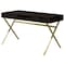 Homeroots 47" Dark Brown and Gold Computer Desk With Two Drawers 355775 - alternate 3